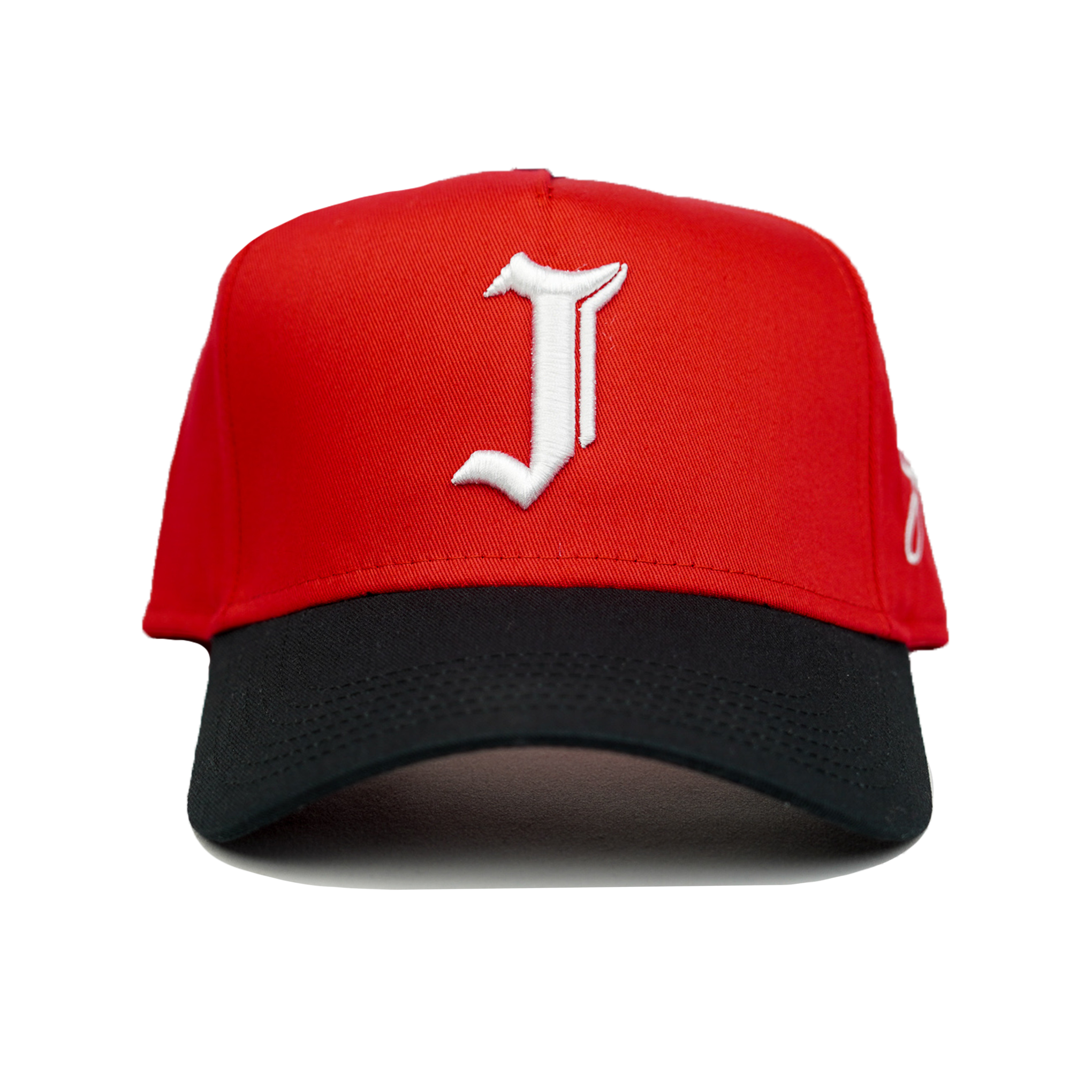 "J" Signature Snapback Hat (RED/BLACK)